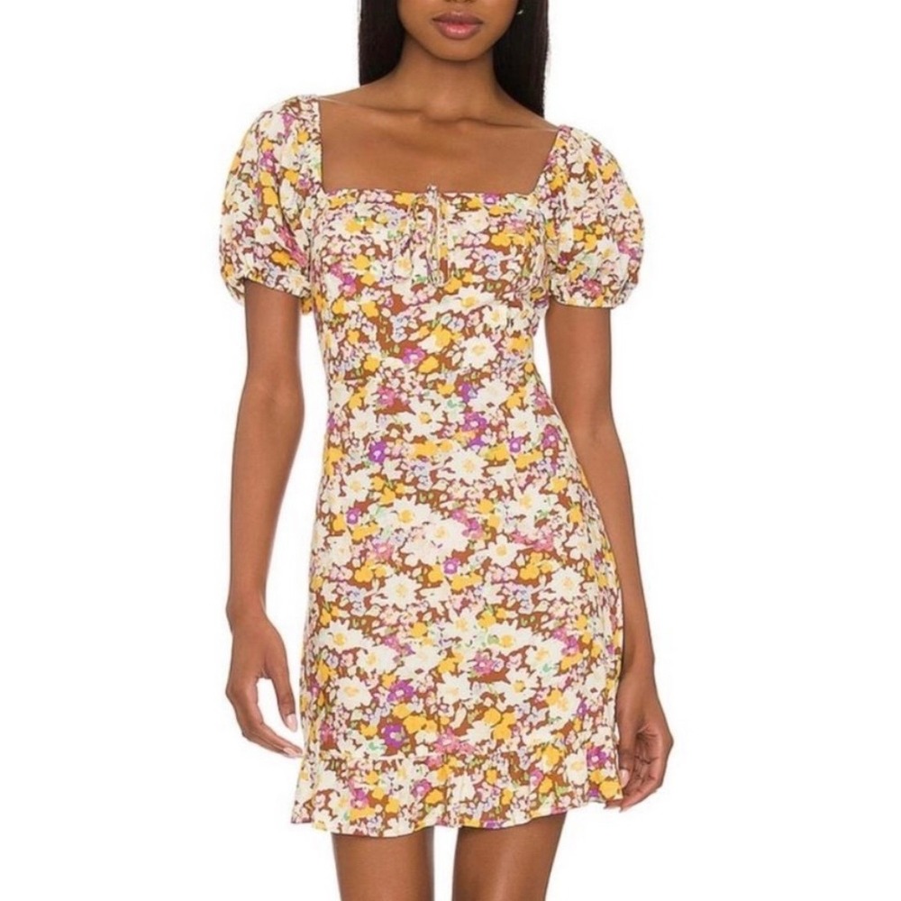 Sanctuary Fresh Breeze Women's Floral Puff Sleeve Mini Dress Multi Color Size 2